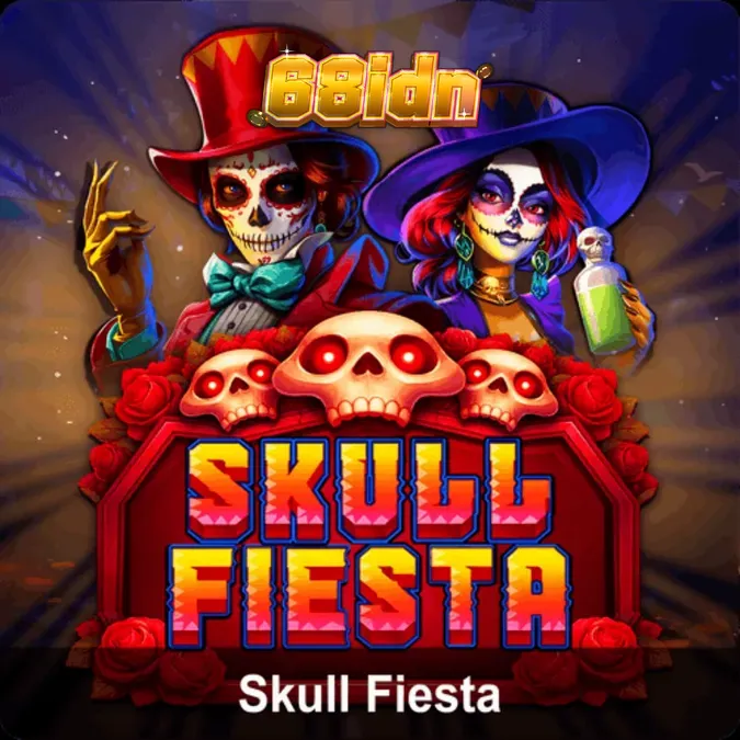 Tampilan visual slot Skull Fiesta dengan tema Day of the Dead yang meriah