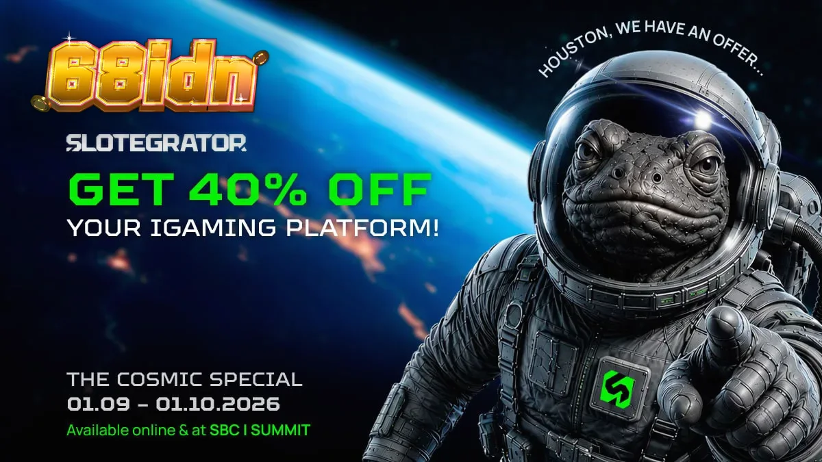 Tampilan antarmuka platform kasino digital dengan nuansa futuristik dan retro